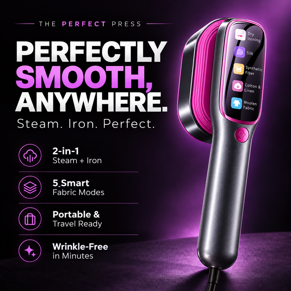 The Perfect Press™ - 2 in 1 Steamer & Iron